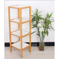 2016 Hot sell Solid Bamboo Square Shelf with white MDF board, Eco-Friendly Bamboo Rack,